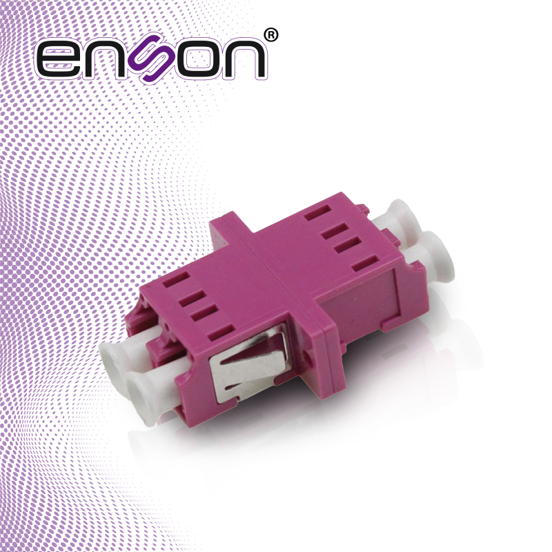 Conector modular LC UPC dúplex OM4 violeta ENSON ENS-LCUPC-OM4