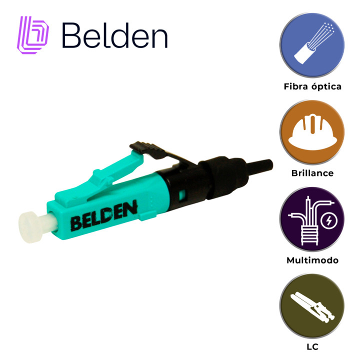 Conectores Pre-Pulidos Mecánico LC Multimodo OM3/OM4 Soporta 250 um 900 um 2 mm 3 mm BELDEN AX105202-S1