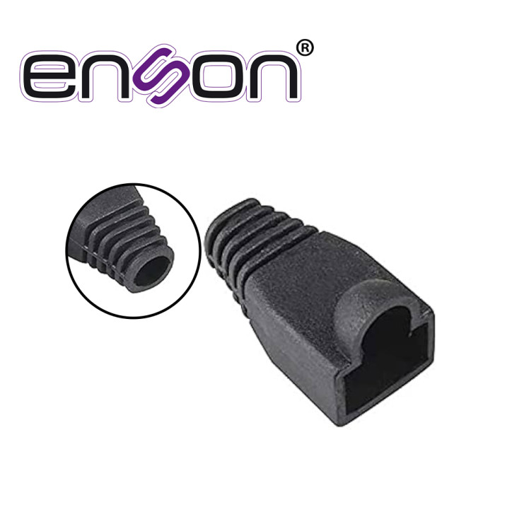 Bota plástica para protección de Plug RJ45 Para cable de 6 mm Color negro Plástico ENSON ENS-BOOT-BLK