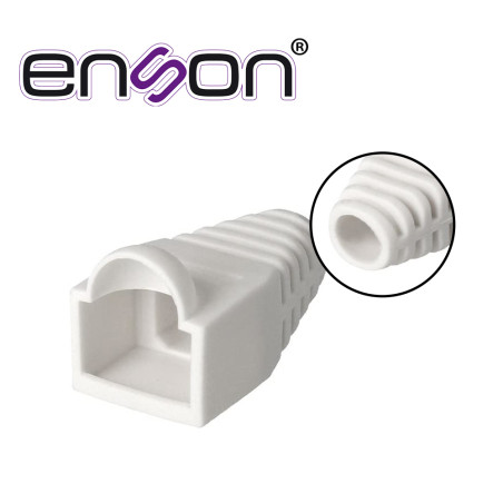 Bota plástica para Plug RJ45 protección para Plug RJ45 para cable de 6 mm color blanco ENSON ENS-BOOT-WHT