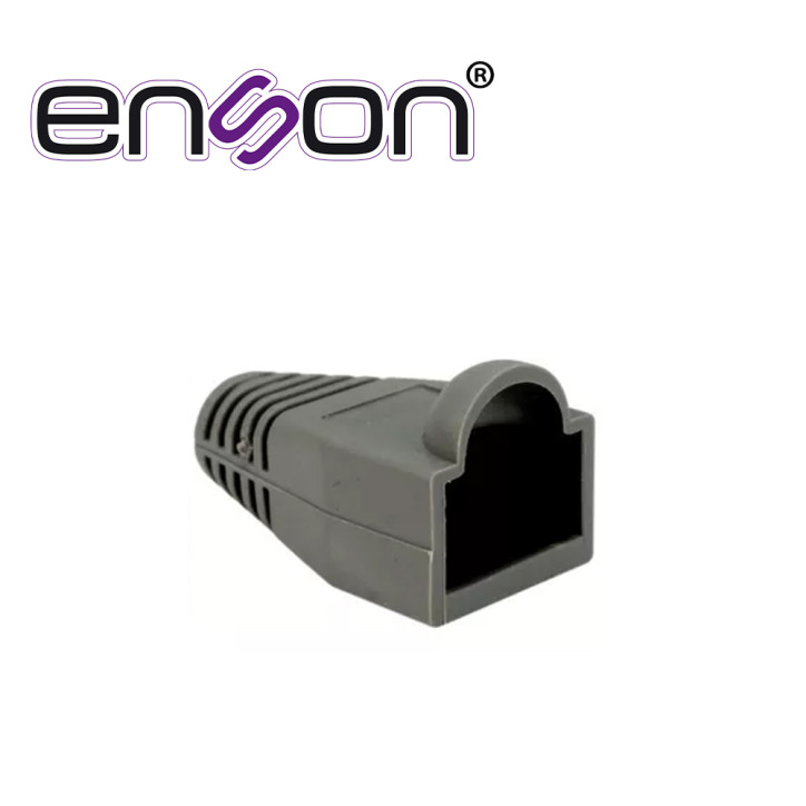 Bota plástica para protección de plug RJ45 Protección para plug RJ45 para cable de 6 mm Color gris ENSON ENS-BOOT-GRY