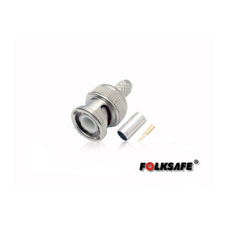Conector BNC macho para crimpear en cable coaxial RG59 BNC macho para crimpear para cable coaxial RG59 FOLKSAFE CRIMPEAR BC59