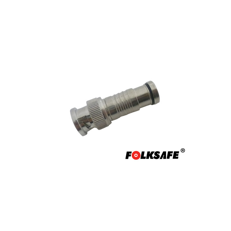 CONECTOR FOLKSAFE RG59 COMPRESION BNC MACHO, DISEÑADO PARA RAPIDA CONEXION, REQUIERE PINZA PARA COMPRESION CBAH1ALT01, UTILIZAR 