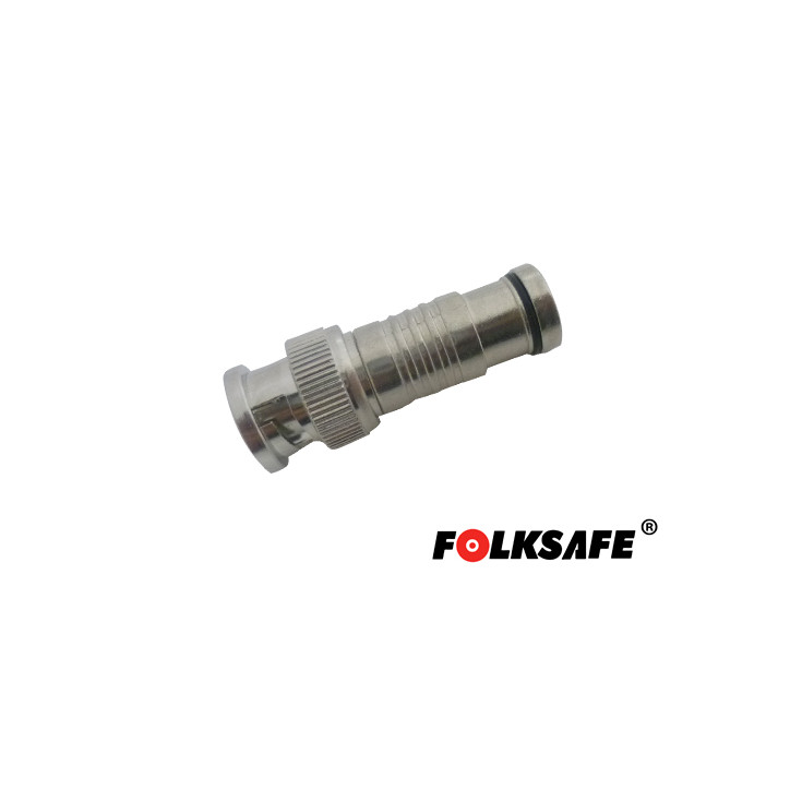 CONECTOR FOLKSAFE RG59 COMPRESION BNC MACHO, DISEÑADO PARA RAPIDA CONEXION, REQUIERE PINZA PARA COMPRESION CBAH1ALT01, UTILIZAR 