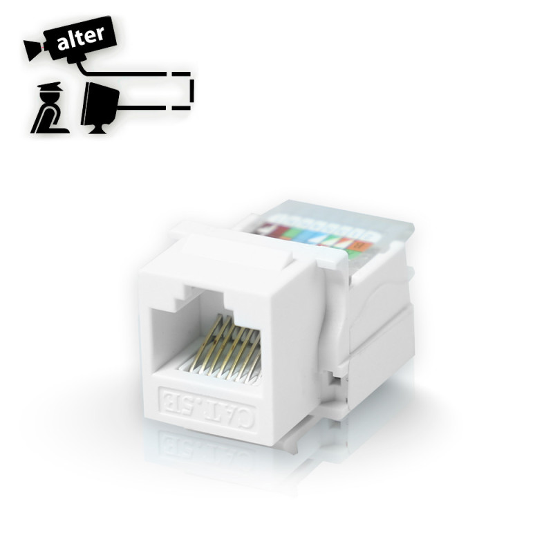 Conector Jack RJ45 CAT5E armado sin pinzas tipo KeyConnect blanco
