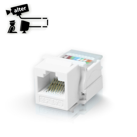 Conector Jack RJ45 CAT5E armado sin pinzas tipo KeyConnect blanco