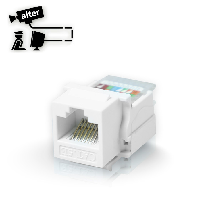 Conector Jack RJ45 CAT5E armado sin pinzas 8 pines ALTER JACK-CAT5E S/PINZAS