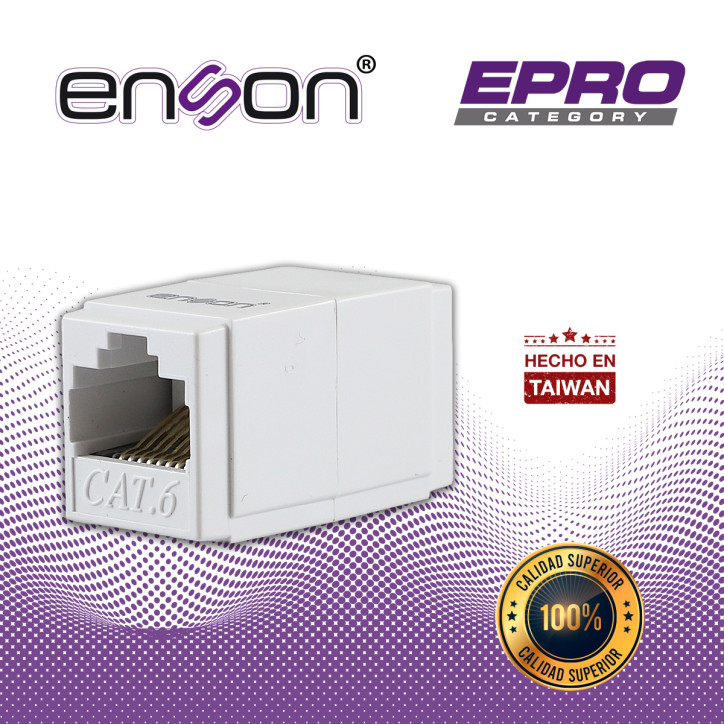 Acoplador RJ45 UTP Cat6 hembra-hembra Cat6 UTP RJ45 hembra-hembra ENSON EPRO-COP6 Acoplador RJ45 UTP Cat6 hembra-hembra Cat6 UTP RJ45 hembra-hembra ENSON EPRO-COP6