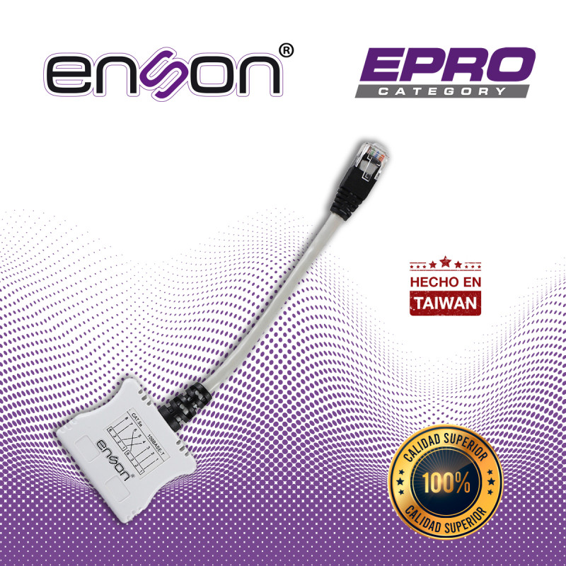 MODULO DUPLEXOR PASIVO ENSON EPRO-T2 SOPORTA POE TRABAJA EN PAR IDEAL PARA ENVIAR DOS NODOS DE RED A TRAVES DE UN SOL0O CABLE UT