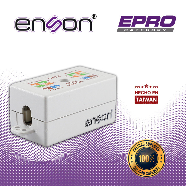 Cople UTP acoplador RJ45 Cat 6 Sin blindaje Esquema T568A/T568B ENSON EPRO-INCOP6 Cople UTP acoplador RJ45 Cat 6 Sin blindaje Esquema T568A/T568B ENSON EPRO-INCOP6