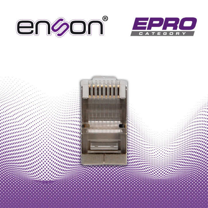 CONECTOR PLUG SRJ45 BLINDADO CAT6 ENSON ENS-SRJ45-CAT6 PARA CABLE UTP BLINDADO PONCHADO TRADICIONAL