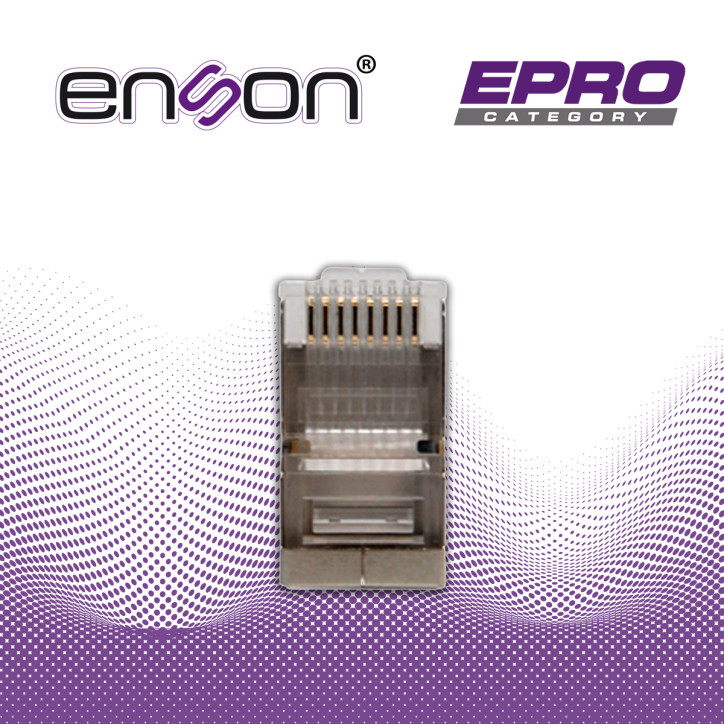 CONECTOR PLUG SRJ45 BLINDADO CAT5E ENSON ENS-SRJ45-CAT5E PARA CABLE UTP BLINDADO PONCHADO TRADICIONAL