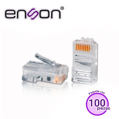Bolsa de 100 conectores RJ45 CAT5E ENSON ENS-PLCAT5E