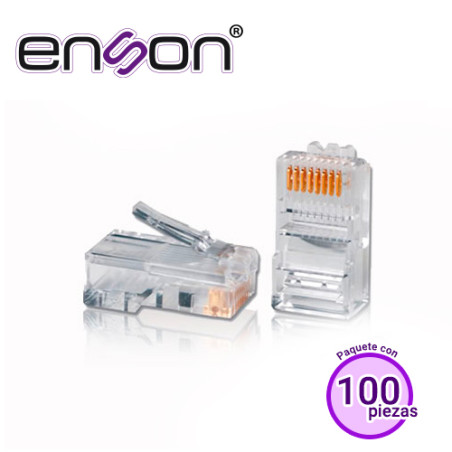 Bolsa de 100 conectores RJ45 CAT5E ENSON ENS-PLCAT5E