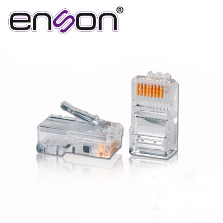 Conector plug RJ45 para cable UTP Categoría 5e para cable UTP CAT5E 8 pines uso interior ENSON RJ45-CAT5E