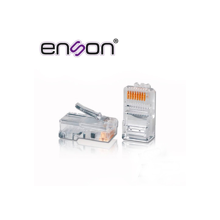 Conector plug RJ45 para cable UTP Categoría 5e para cable UTP CAT5E 8 pines uso interior ENSON RJ45-CAT5E