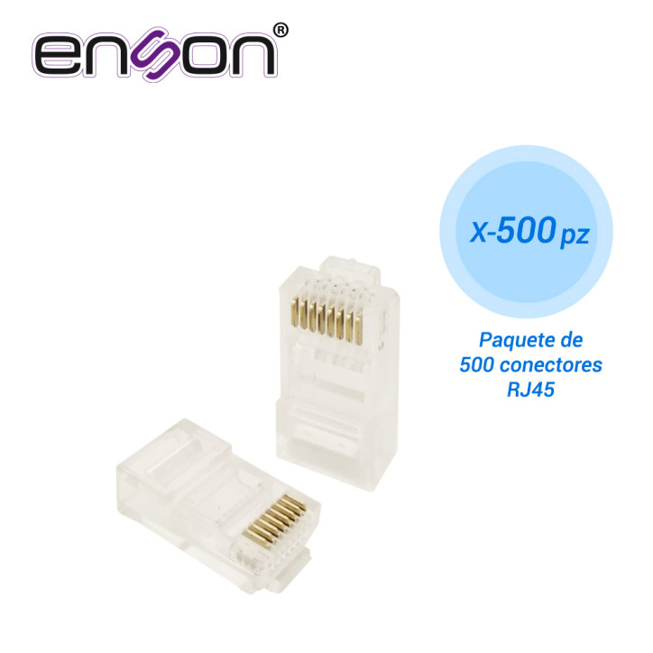 Conector RJ45 para cable UTP Cat5E paquete RJ45 para cable UTP Cat5E paquete 500 ENSON PAQUETE 500x RJ45-CAT5E