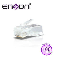 Conector RJ-45 CAT6 ENSON ENS-PLCAT6 paquete 100 piezas