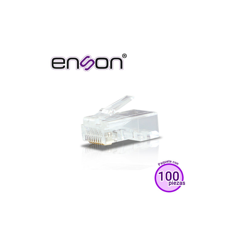 CONECTOR RJ-45 CAT6 ENSON ENS-PLCAT6 8 PINES DE COBRE PAQUETE 100PIEZAS