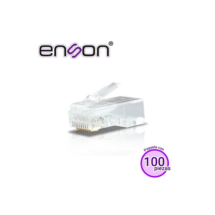 Conector RJ-45 CAT6 CAT6 8 pines paquete 100 piezas ENSON ENS-PLCAT6 Conector RJ-45 CAT6 CAT6 8 pines paquete 100 piezas ENSON ENS-PLCAT6