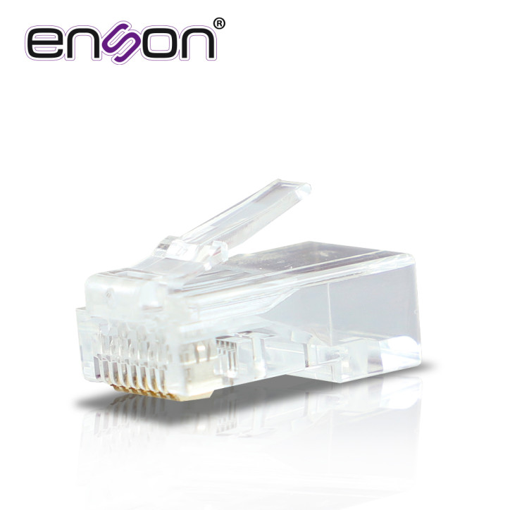 Conector RJ45 para cable UTP Cat6A Categoría 6A 8 PINES BARRA DE CARGA ENSON RJ45-CAT6A Conector RJ45 para cable UTP Cat6A Categoría 6A 8 PINES BARRA DE CARGA ENSON RJ45-CAT6A
