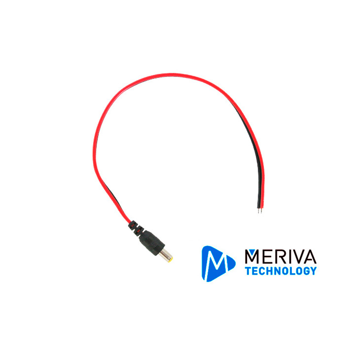 Conector pigtail de alimentación DC macho para CCTV Pigtail extra largo Conector macho 2.1 x MERIVA TECHNOLOGY PIGTAIL C-MACHO Conector pigtail de alimentación DC macho para CCTV Pigtail extra largo Conector macho 2.1 x MERIVA TECHNOLOGY PIGTAIL C-MACHO