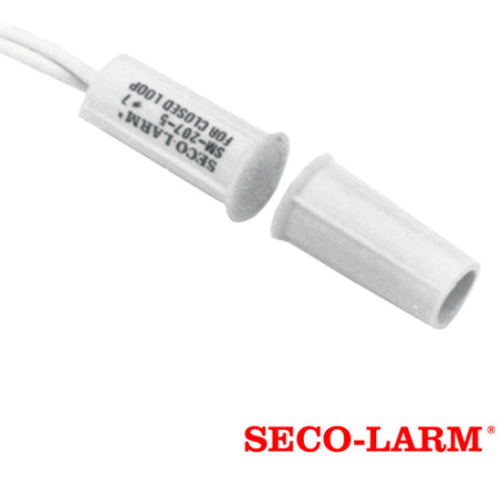 CONTACTO MAGNETICO CABLEADO SECO-LARM SM-207-5Q/W NORMALMENTE CERRADO DE MONTAJE A PRESION DIAMETRO DE 3/8 DE PULGADA CON INTERR