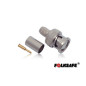 CONECTOR PARA CRIMPEAR BC6 FOLKSAFE BNC MACHO(CONECTOR, PIN DE COBRE Y ANILLO) PARA CRIMPEAR EN CABLE COAXIAL RG6, MEDIDAS DEL C