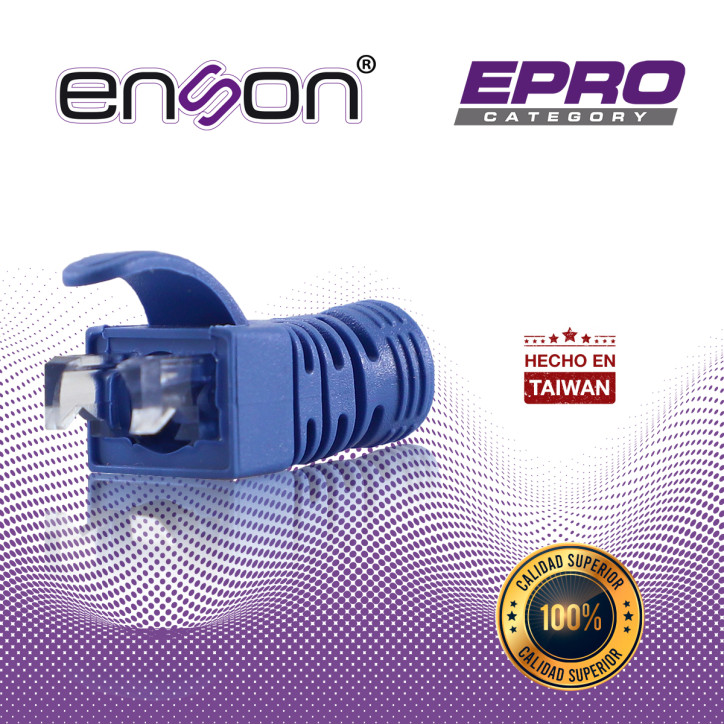 Bota para cable UTP cubierta protectora para conector RJ45 para conectores macho RJ45 compatible con ENSON EPRO-BOOT-BL AZUL