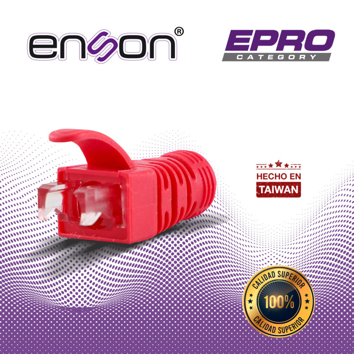 Bota para conector RJ45 para conectores RJ45 Categoría 5 y 6 protección de pestañas ENSON EPRO-BOOT-RD