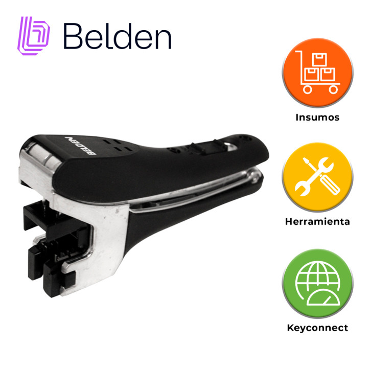 Herramienta de terminación para conectores jack compatible con cable trenzado CAT5e y CAT6 agiliza hasta en un BELDEN AX105566