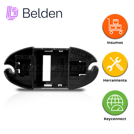 Base para terminación ponchado de conector jack Para 10GX CAT6 Cat5E Compatible con Keyconnect Style Module BELDEN AX101852