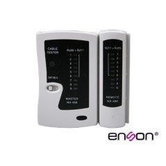 TESTER PARA CABLE DE RED ENSON ENS-TELN1 IDEAL PARA IDENTIFICAR ERRORES DE TERMINADO Y CONTINUIDAD DE CABLES DE RED Y TELEFONICO