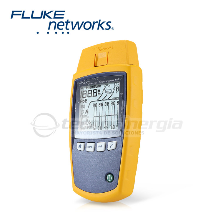 VERIFICADOR DE RED MICROSCANNER POE FLUKE NETWORKS MS-POE PARA COMPROBACION DE REDES DE VOZ, DATOS Y VIDEO DETECTA POE 802.3 AF,