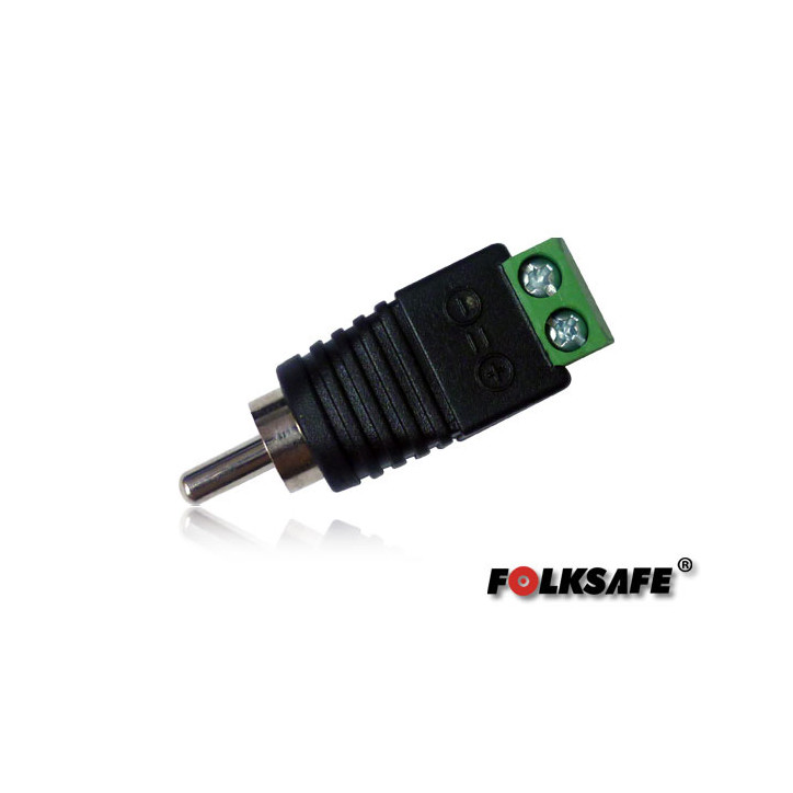 Conector de audio RCA macho macho polarizado con bloque para atornillar FOLKSAFE FS-RCA1