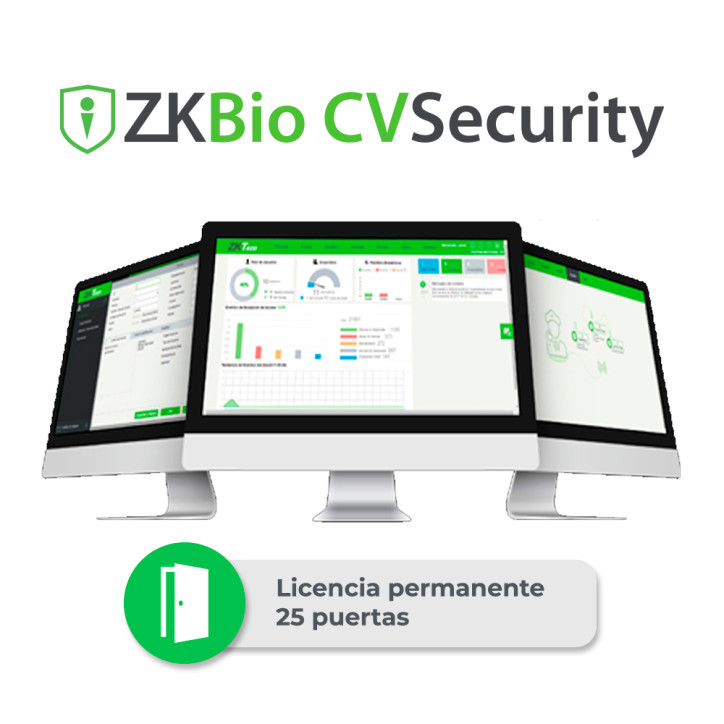 Licencia de software de control de acceso permanente 25 puertas 30 000 Usuarios ZKTECO ZKCV-AC-P25 Licencia de software de control de acceso permanente 25 puertas 30 000 Usuarios ZKTECO ZKCV-AC-P25