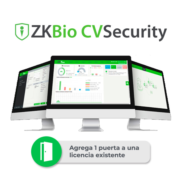 Licencia de software control de acceso incremento de 1 puerta licencia permanente aplica para licencias ZKTECO ZKCV-AC-ADDON-S1