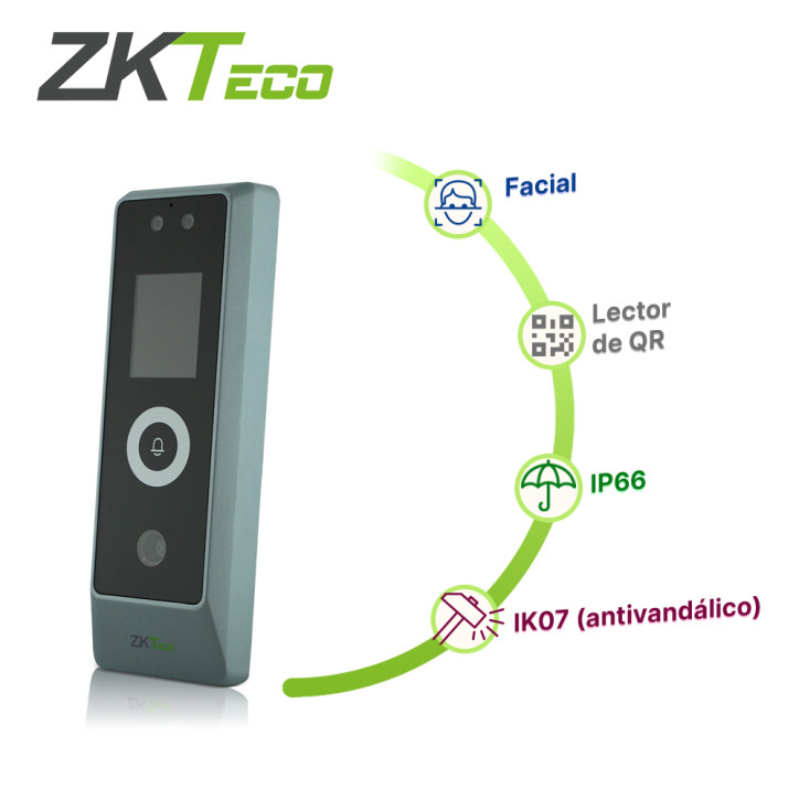 Terminal de control de acceso facial con QR para exterior reconocimiento facial códigos QR dinámicos para ZKTECO PROMA-QR