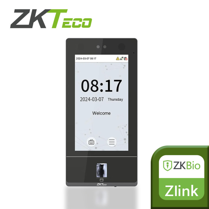 CONTROL DE ACCESO Y ASISTENCIA ZKTECO SENSEFACE 7A MULTIBIOMETRICO / 10,000 ROSTROS / 10,000 HUELLAS / 50,000 TARJETAS DE 125KHZ