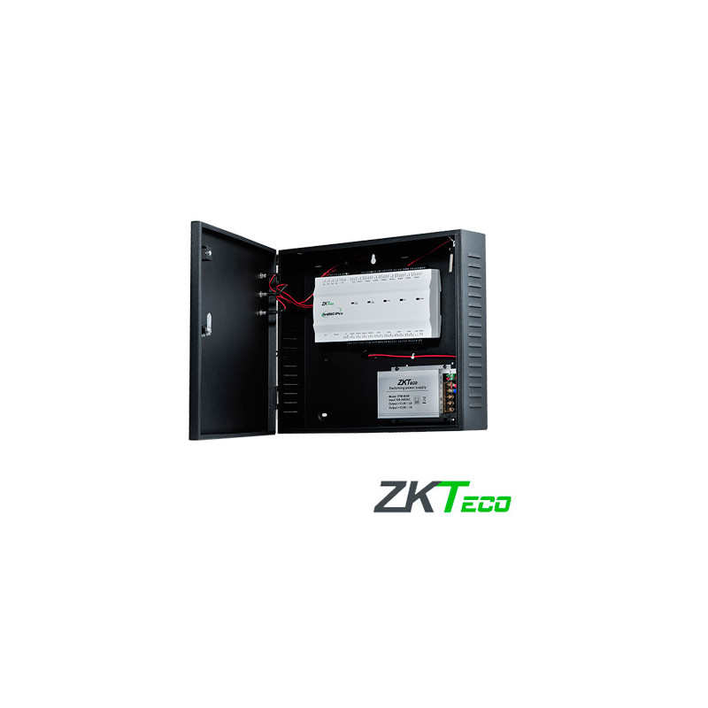 PANEL DE CONTROL DE ACCESO AVANZADO GREENLABEL ZKTECO INBIO460PROBOX KIT CON GABINETE Y FUENTE 4PUERTAS/ 8 LECTORAS/20,000HUELLA