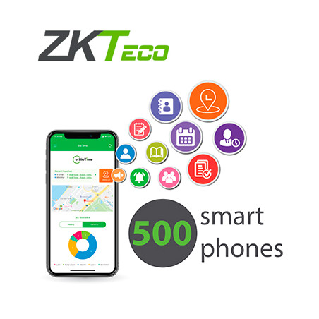 LICENCIA ZKTECO BIOTIME APP-P500 PARA ACTIVAR APP BIOTIME SOFTWARE DE ASISTENCIA EN 500 SMARTPHONES PERMANENTE