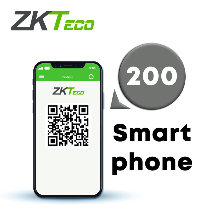 Aplicación móvil 200 cuentas de perfil empleado códigos QR dinámicos Android y iOS ZKTECO ZKCV-APP-Emp-P200 Aplicación móvil 200 cuentas de perfil empleado códigos QR dinámicos Android y iOS ZKTECO ZKCV-APP-Emp-P200