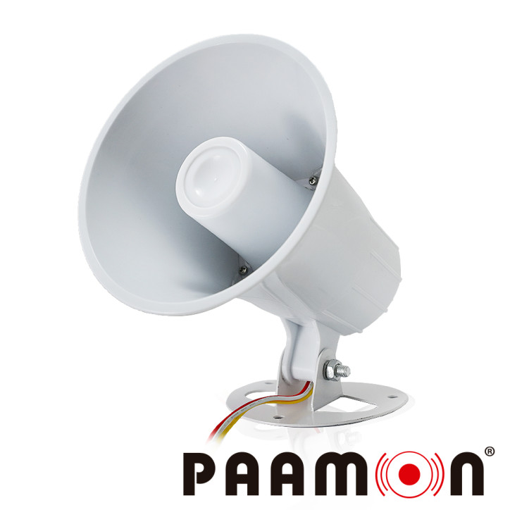SIRENA 15WATTS PAAMON PAM-SRE15W DOBLE TONO / ALAMBRICA / COLOR BLANCO / MATERIAL ABS/ USO EN INTERIOR Y EXTERIOR/ NIVEL DE SONI