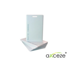 TARJETA DE PROXIMIDAD GRUESA AX-ID2 PAQUETE 10 PIEZAS FRECUENCIA DE 125KHZ 26 BITS TIPO CLAMSHELL CON PERFORACION Y CODIGO IMPRE