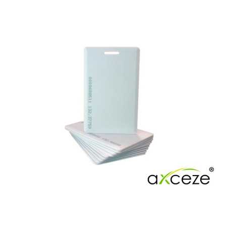 TARJETA DE PROXIMIDAD GRUESA AX-ID2 PAQUETE 10 PIEZAS FRECUENCIA DE 125KHZ 26 BITS TIPO CLAMSHELL CON PERFORACION Y CODIGO IMPRE