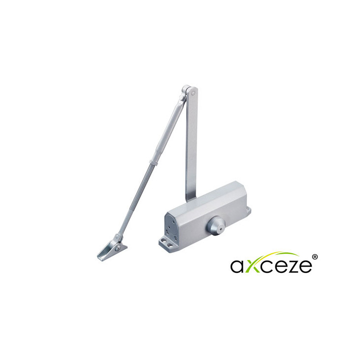 BRAZO CERRADOR DE PUERTAS AX-DOORC80 MARCA AXCEZE PUEDE CERRAR UNA PUERTA DE HASTA 80 KG INSTALACION EN INTERIORES FACIL INSTALA