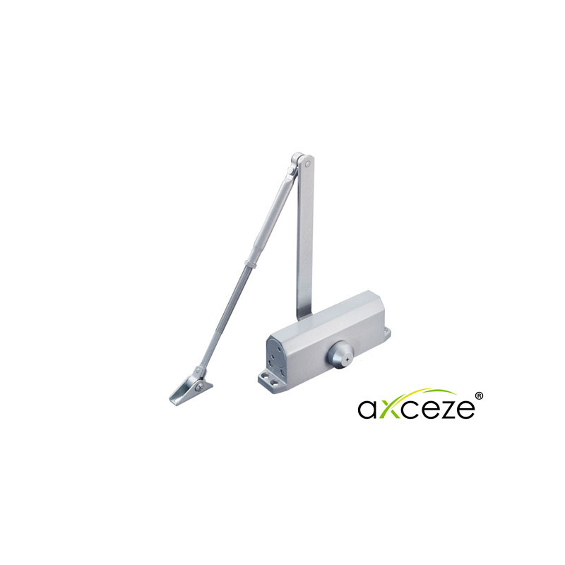 BRAZO CERRADOR DE PUERTAS AX-DOORC120 MARCA AXCEZE PUEDE CERRAR UNA PUERTA DE HASTA 120 KG INSTALACION EN INTERIORES FACIL INSTA