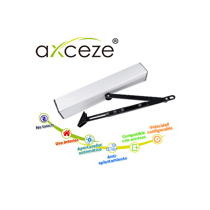 Barra de empuje abrepuertas para puerta batiente ancho de puerta hasta 1.200mm peso de puerta hasta 150Kgs AXCEZE AX-PUSHBAR
