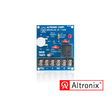 TEMPORIZADOR PROGRAMABLE / RANGO DE PROGRAMACION DE 1 SEGUNDO A 60 MINUTOS / 6030 ALTRONIX / VOLTAJE DE 6 O 12 VCD CONSUMO DE CO