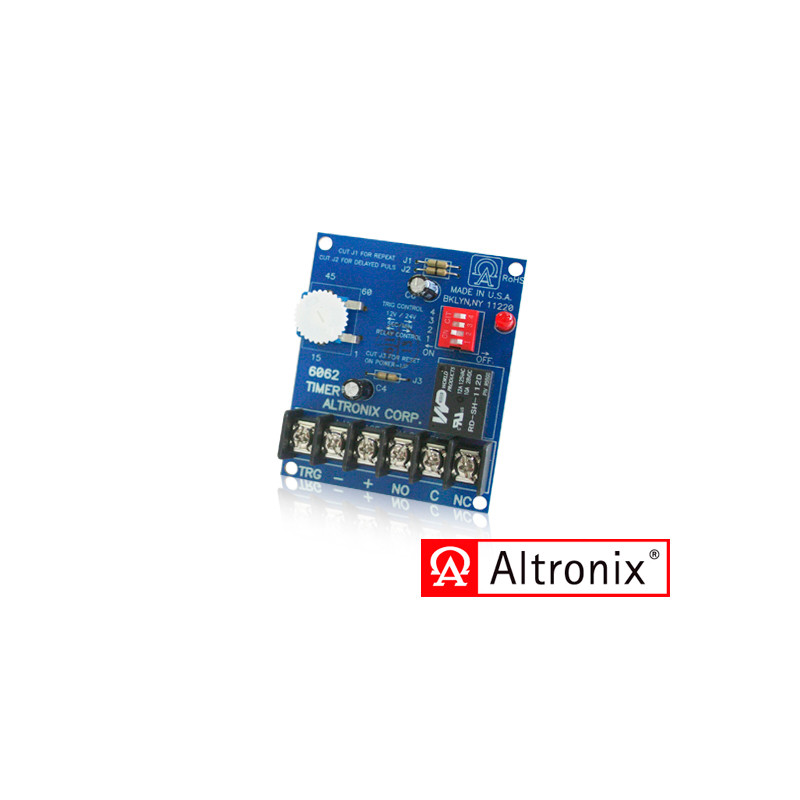 TEMPORIZADOR MULTIPROPOSITO / RANGO DE PROGRAMACION DE 1 SEGUNDO A 60 MINUTOS / 6062 ALTRONIX / VOLTAJE DE 12 O 24 VCD CONSUMO D